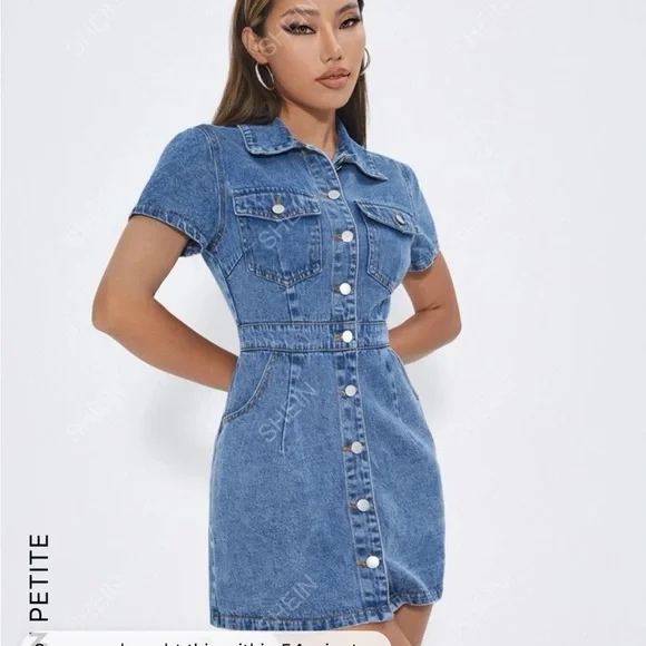 Dresses | Denim Petite Denim Dress | Poshmark